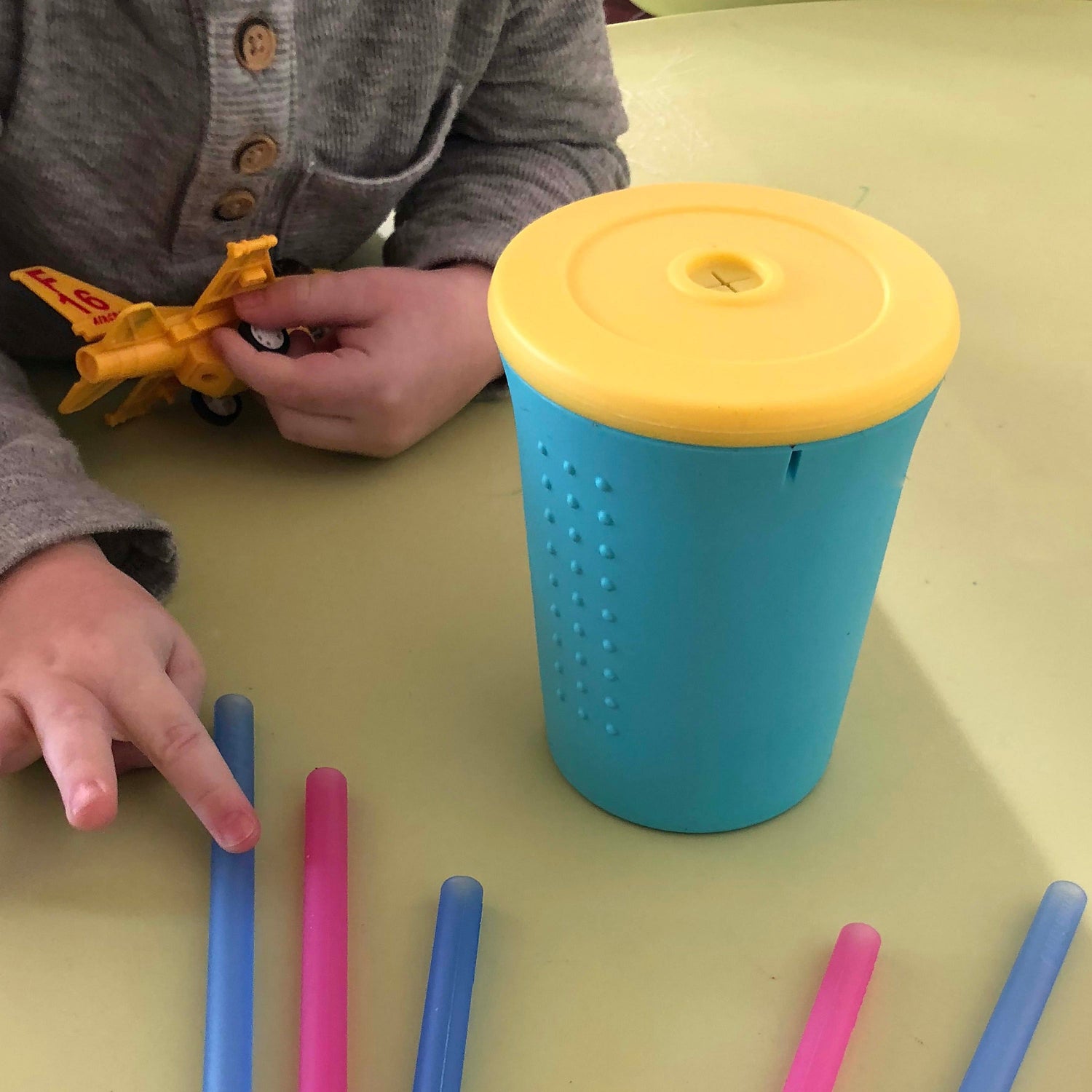 Close-up of silicone straw lid insert for a secure and tight fit on GoSili cups.
