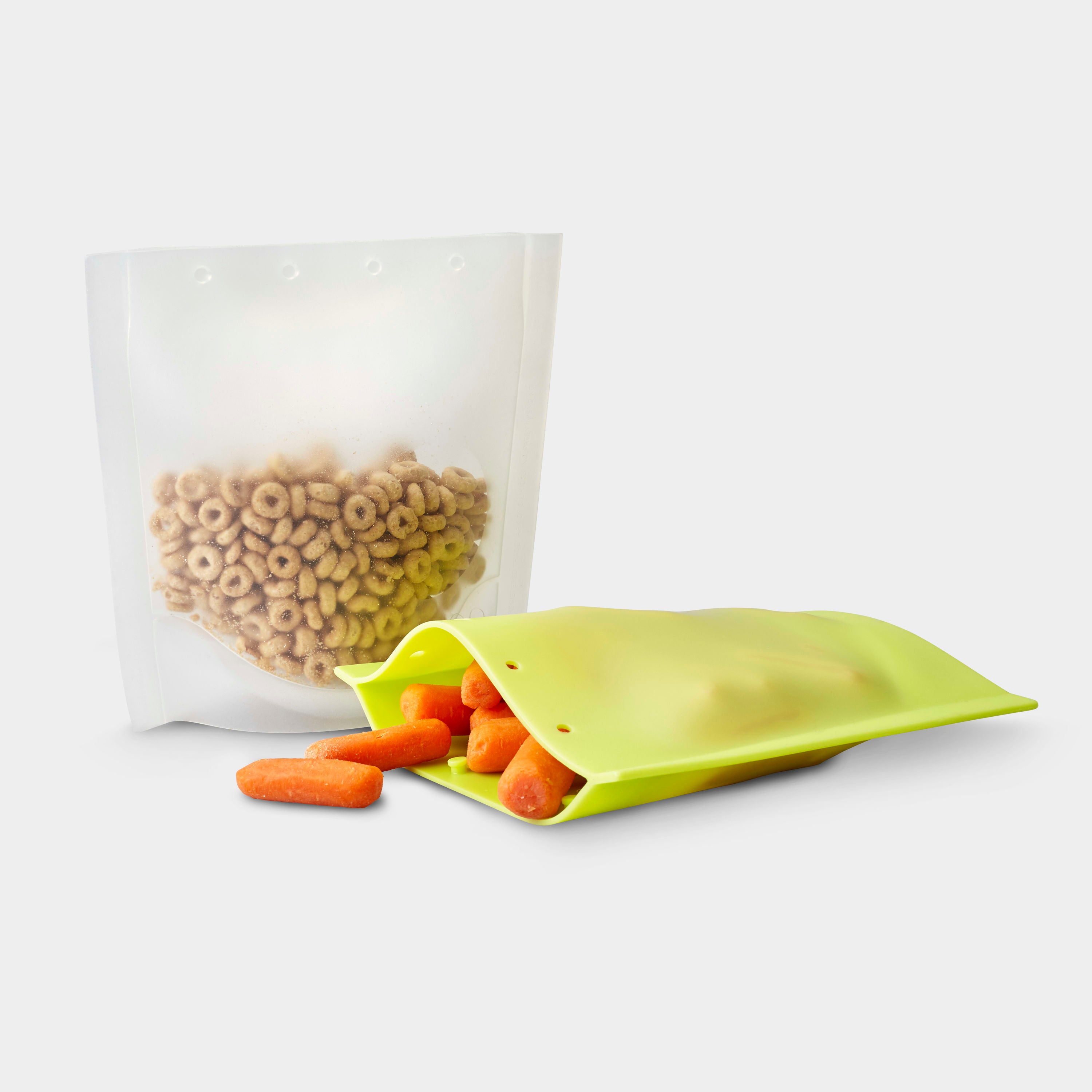 Zip Top Reusable 100% Silicone Food Storage Bags and Containers